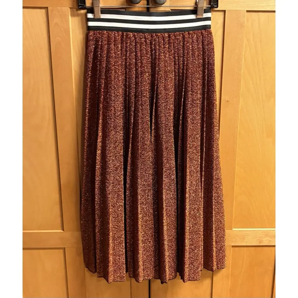 Gearge T Love Skirt Size Medium Womens Metallic Orange Made in Italy